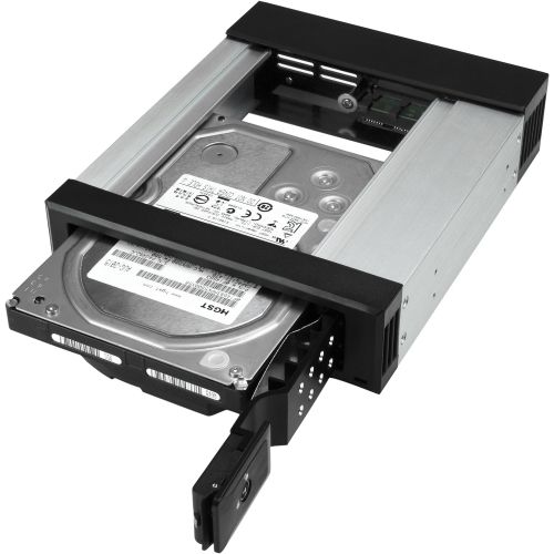  StarTech.com 5.25 to 3.5 Trayless Hard Drive Hot Swap Bay - Removable Hard Drive Bay for 3.5 SATA/SAS Drives - Aluminum (HSB1SATSASBA)