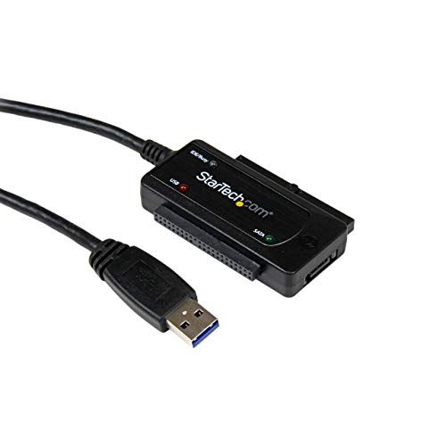  StarTech.com USB 3.0 to SATA IDE Adapter - 2.5in / 3.5in - External Hard Drive to USB Converter ? Hard Drive Transfer Cable (USB3SSATAIDE)