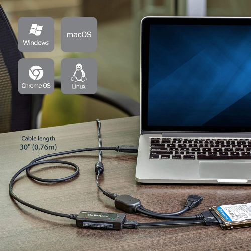  StarTech.com USB 3.0 to SATA IDE Adapter - 2.5in / 3.5in - External Hard Drive to USB Converter ? Hard Drive Transfer Cable (USB3SSATAIDE)