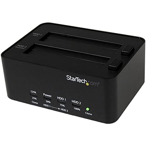  StarTech.com Dual Bay USB 3.0 Duplicator and Eraser Dock for 2.5 & 3.5 SATA SSD HDD - 1:1 Standalone Cloner & Wiper Docking Station (SATDOCK2REU3)