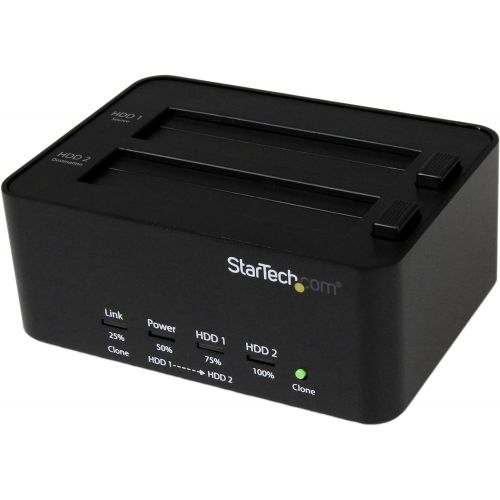  StarTech.com Dual Bay USB 3.0 Duplicator and Eraser Dock for 2.5 & 3.5 SATA SSD HDD - 1:1 Standalone Cloner & Wiper Docking Station (SATDOCK2REU3)