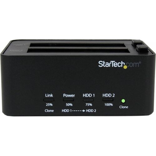  StarTech.com Dual Bay USB 3.0 Duplicator and Eraser Dock for 2.5 & 3.5 SATA SSD HDD - 1:1 Standalone Cloner & Wiper Docking Station (SATDOCK2REU3)