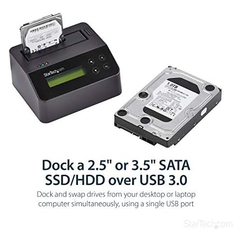  StarTech.com USB 3.0 Hard Drive Eraser Dock for 2.5 & 3.5 SATA SSD HDD + 4Kn Drive - LCD/ RS232 - Secure Erase HDD Wiper Docking Station (SDOCK1EU3P2)