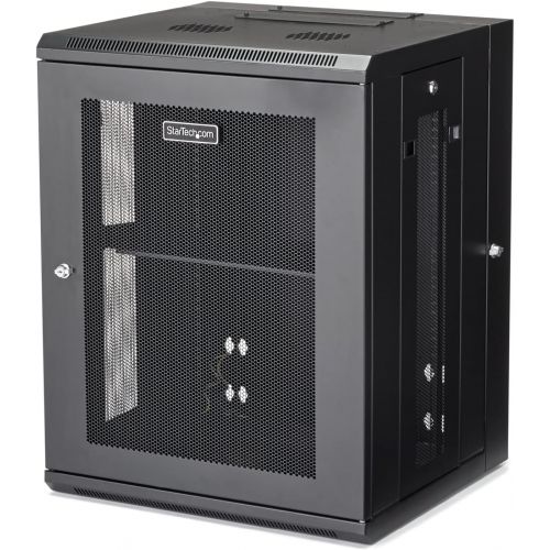  [아마존베스트]StarTech.com 15U 19 Wall Mount Network Cabinet - 16 Deep Hinged Locking IT Network Switch Depth Enclosure - Assembled Vented Computer Equipment Data Rack w/Shelf & Flexible Side Pa