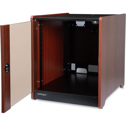  [아마존베스트]StarTech.com 12U AV Rack Cabinet - 21” Deep - Wood Finish - Floor Standing Enclosure for 19 Audio Video Component, Server Room & Network Equipment (RKWOODCAB12),Black,Wood