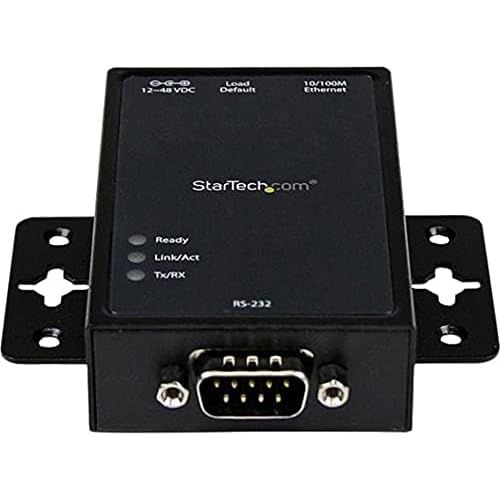  [아마존베스트]StarTech.com 1 Port RS232 to Ethernet IP Converter / Device Server - Aluminum - Serial over IP Device Server - Serial to IP Converter (NETRS2321P),Black