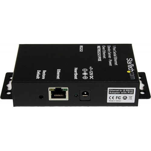  [아마존베스트]StarTech.com 1 Port RS232 Serial Ethernet Device Server - PoE Power Over Ethernet - Serial Over IP Device Server Adapter - PoE-Powered (NETRS2321POE)