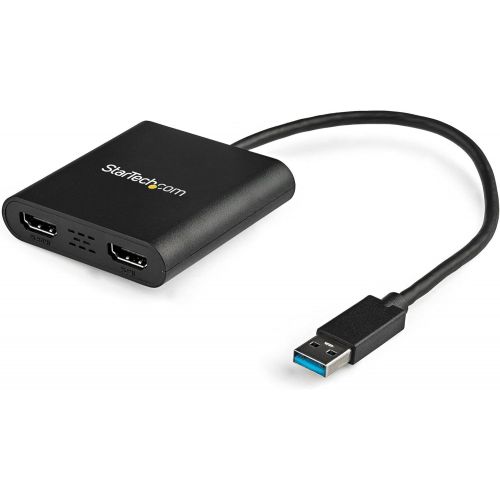  [아마존베스트]StarTech.com USB 3.0 to Dual HDMI Adapter - 4K 30Hz - External Video & Graphics Card - Dual Monitor Display Adapter - Supports Windows (USB32HD2),Black