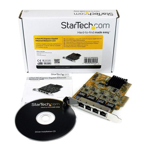  StarTech.com 4 Port PCI Express PCIe Gigabit Ethernet NIC Network Adapter Card