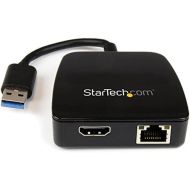 StarTech.com Travel Adapter for Laptops - HDMI and Gigabit Ethernet - USB 3.0 - Portable Universal Laptop Mini Docking Station