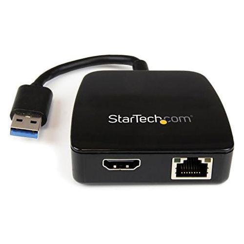  StarTech.com Travel Adapter for Laptops - HDMI and Gigabit Ethernet - USB 3.0 - Portable Universal Laptop Mini Docking Station