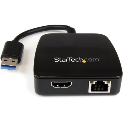  StarTech.com Travel Adapter for Laptops - HDMI and Gigabit Ethernet - USB 3.0 - Portable Universal Laptop Mini Docking Station