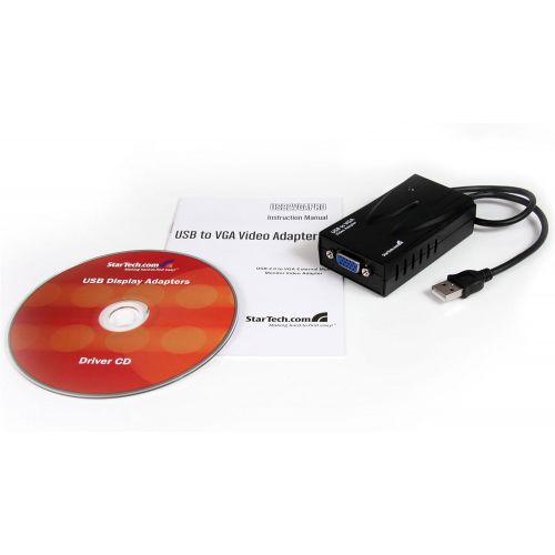  StarTech.com Professional USB to VGA External Dual or Multi Monitor Video Card Adapter - 1920x1200 - USB to VGA External Graphics Card