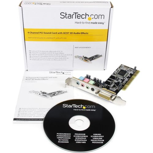  StarTech.com 4 Channel PCI Sound Card with AC97 3D Audio Effects Sound Cards PCISOUND4CH