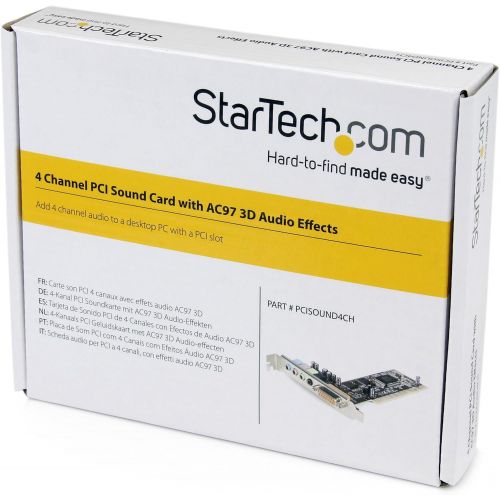  StarTech.com 4 Channel PCI Sound Card with AC97 3D Audio Effects Sound Cards PCISOUND4CH