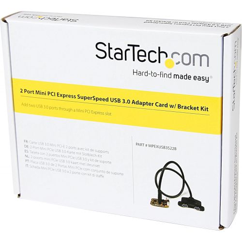  StarTech.com 2 Port SuperSpeed Mini PCI Express USB 3.0 Adapter Card wBracket Kit and UASP Support - Dual Port Mini PCIe USB 3 Card