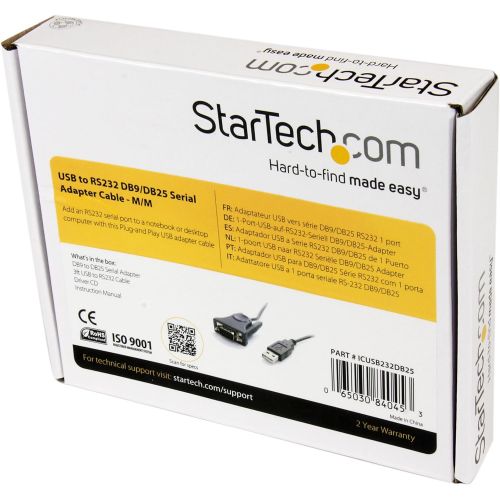  StarTech.com USB to Serial Adapter  2 Port  Wall Mount  COM Port Retention  Texas Instruments  USB to Serial RS232 Adapter