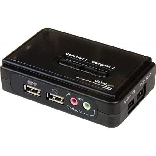  StarTech.com 2 Port USB DVI KVM Switch Kit with Cables USB 2.0 Hub & Audio