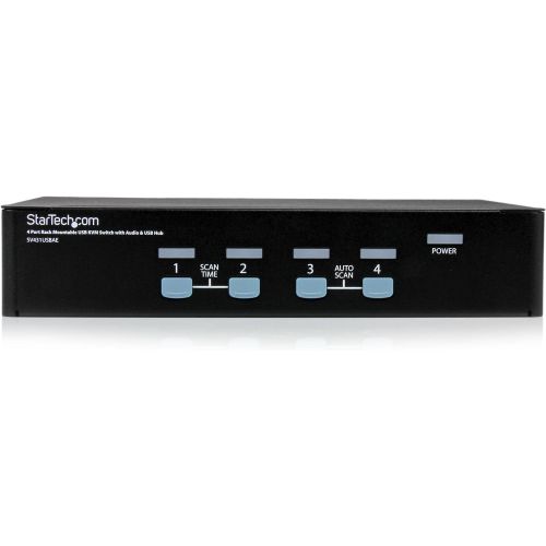  StarTech.com 4 Port Rack Mountable USB KVM Switch With Audio and USB Hub