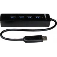 StarTech.com 4 Port USB 3.0 Hub - Built-in Cable - SuperSpeed - Black - USB Splitter - USB Port Expander - USB 3 Hub