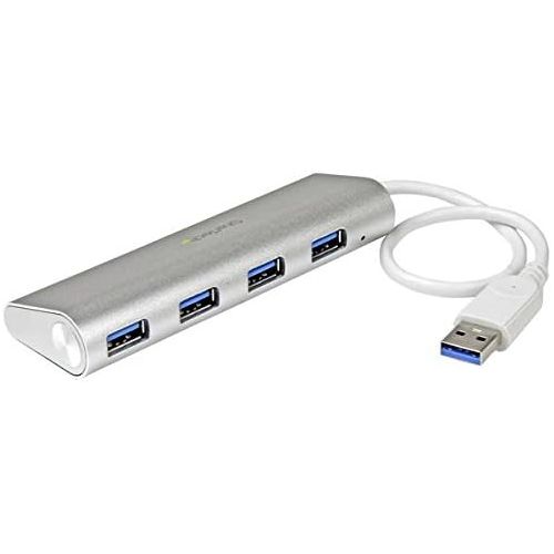  StarTech.com 4 Port USB 3.0 Hub - Built-in Cable - SuperSpeed - Black - USB Splitter - USB Port Expander - USB 3 Hub