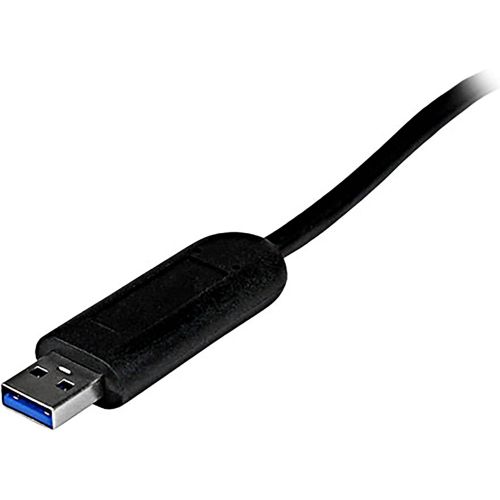  StarTech.com 4 Port USB 3.0 Hub - Built-in Cable - SuperSpeed - Black - USB Splitter - USB Port Expander - USB 3 Hub