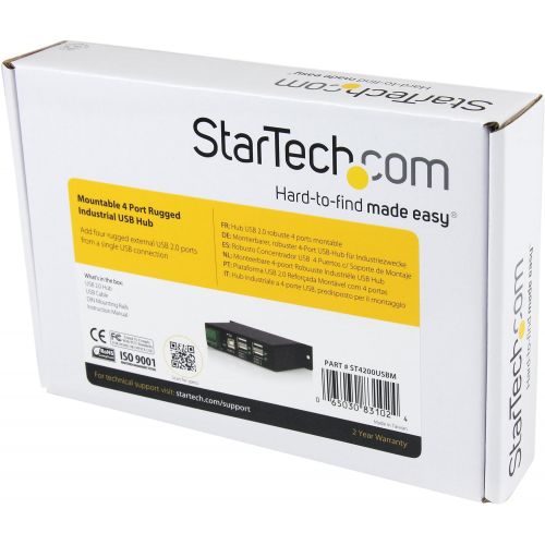  StarTech.com Mountable 4 Port Rugged Industrial USB Hub