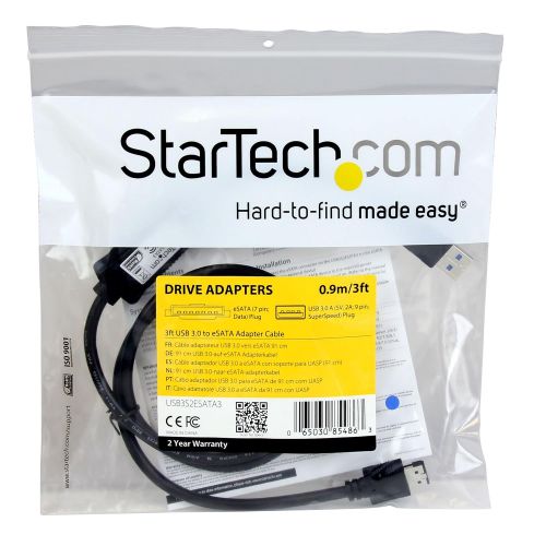 StarTech.com USB 3.0 to eSATA HDDSSDODD Adapter Cable - 3ft eSATA Hard Drive to USB 3.0 Adapter Cable - SATA 6Gbps