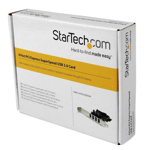  StarTech.com 4-Port PCI Express SuperSpeed USB 3.0 Controller Card with UASP - USB 3.0 Expansion Card with SATA Power (PEXUSB3S4V)