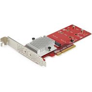 StarTech.com Dual M.2 PCIe SSD Adapter Card - x8 / x16 Dual NVMe or AHCI M.2 SSD to PCI Express 3.0 - M.2 NGFF PCIe (M-Key) Compatible - Supports 2242, 2260, 2280 - JBOD - Mac & PC (PEX8M2E2)