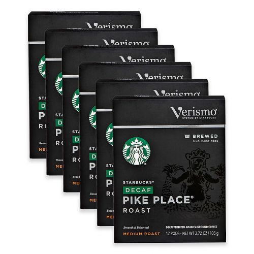 스타벅스 Starbucks Verismo 72-Count Decaf Pikes Place Brewed Coffee Pods