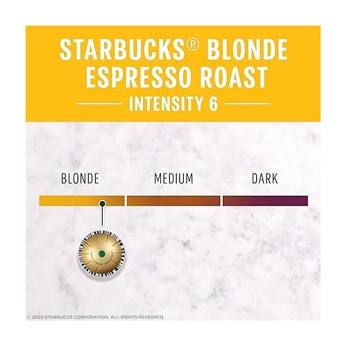 스타벅스 Starbucks by Nespresso Blonde Roast Espresso (50-count single serve capsules, compatible with Nespresso Vertuo Line System)