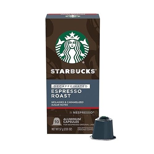 스타벅스 Starbucks by Nespresso Decaf Dark Roast Espresso (50-count single serve capsules, compatible with Nespresso Original Line System)