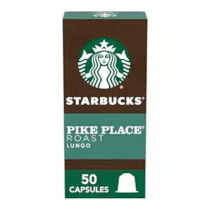 Starbucks by Nespresso Medium Roast Pike Place Roast Coffee (50-count single serve capsules, compatible with Nespresso Original Line System)