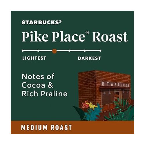 스타벅스 Starbucks Medium Roast Whole Bean Coffee ? Pike Place ? 100% Arabica ? 1 bag (28 oz)
