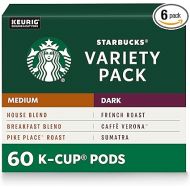 Starbucks K-Cup Coffee Pods?Medium & Dark Roast Variety Pack for Keurig Brewers?100% Arabica?6 boxes (60 pods total)