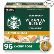 Starbucks K-Cup Coffee Pods?Starbucks Blonde Roast Coffee?Veranda Blend for Keurig Brewers?100% Arabica?4 boxes (96 pods total)