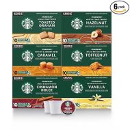 Starbucks K-Cup Coffee Pods?Flavored Coffee?Variety Pack for Keurig Brewers?Naturally Flavored?100% Arabica?6 boxes (60 pods total)