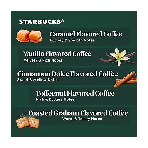 스타벅스 Starbucks K-Cup Coffee Pods?Flavored Coffee?Variety Pack for Keurig Brewers?Naturally Flavored?100% Arabica?1 box (40 pods total)