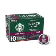 Starbucks K-Cup Coffee Pods?Dark Roast Coffee?French Roast?100% Arabica?1 box (10 pods)