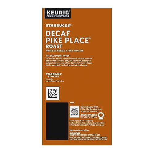 스타벅스 Starbucks Pike Place Decaf Coffee, Keurig (100684)