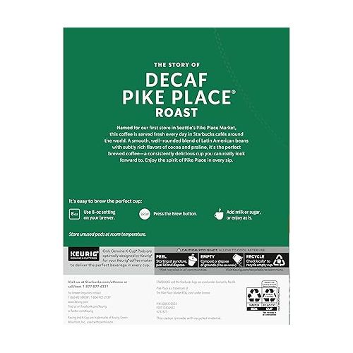 스타벅스 Starbucks Pike Place Decaf Coffee, Keurig (100684)