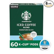 Starbucks K-Cup Coffee Pods, Medium Roast Iced Coffee Blend, Signature Black for Keurig Coffee Makers, 100% Arabica, 6 Boxes (60 Pods Total)