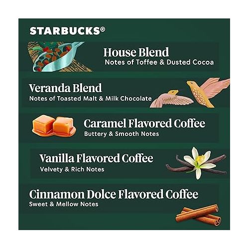 스타벅스 Starbucks K-Cup Coffee Pods?Starbucks Blonde, Medium, Dark Roast & Flavored Coffee?Variety Pack for Keurig Brewers?1 box (40 pods total)