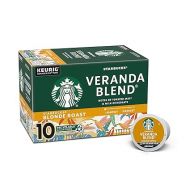 Starbucks Blonde Roast K-Cup Coffee Pods ? Veranda Blend for Keurig Brewers ? 1 box (10 pods total)