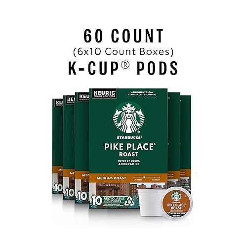 스타벅스 Starbucks K-Cup Coffee Pods?Medium Roast Coffee?Pike Place Roast for Keurig Brewers?100% Arabica?4 boxes (96 pods total)