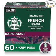 Starbucks K-Cup Coffee Pods, Dark Roast Coffee, French Roast for Keurig Brewers, 100% Arabica, 6 boxes (60 pods total)