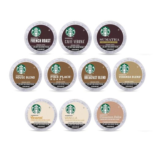 스타벅스 Starbucks K-Cup Coffee Pods?Starbucks Blonde, Medium, Dark Roast & Flavored Coffee?Variety Pack?1 box (40 pods total)