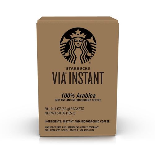 스타벅스 Starbucks VIA Instant Coffee?Dark Roast Coffee?Italian Roast?100% Arabica?1 box (50 packets)