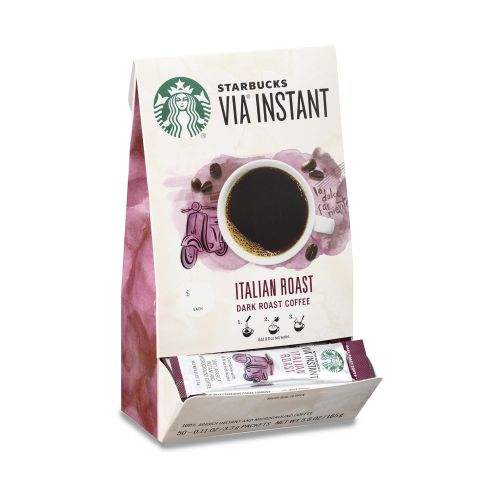 스타벅스 Starbucks VIA Instant Coffee?Dark Roast Coffee?Italian Roast?100% Arabica?1 box (50 packets)